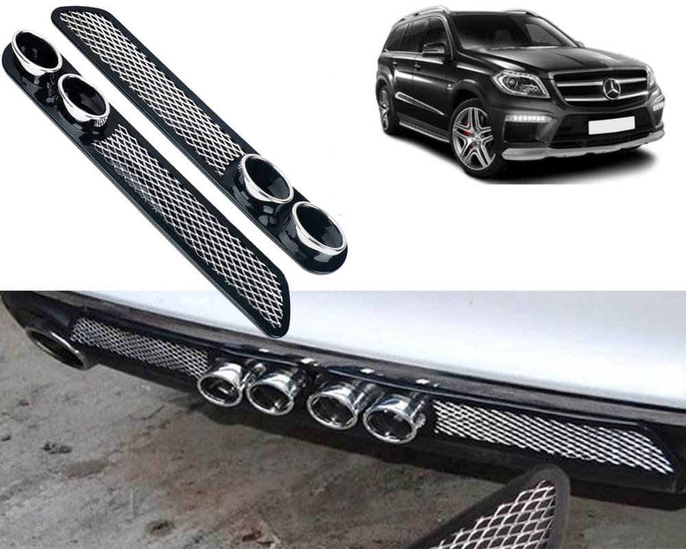     			Rear Dual Tip Bumper Lip Diffuser Car Back Bumper Spoiler Lip Splitter Chrome Compatible with Benz GL-Class