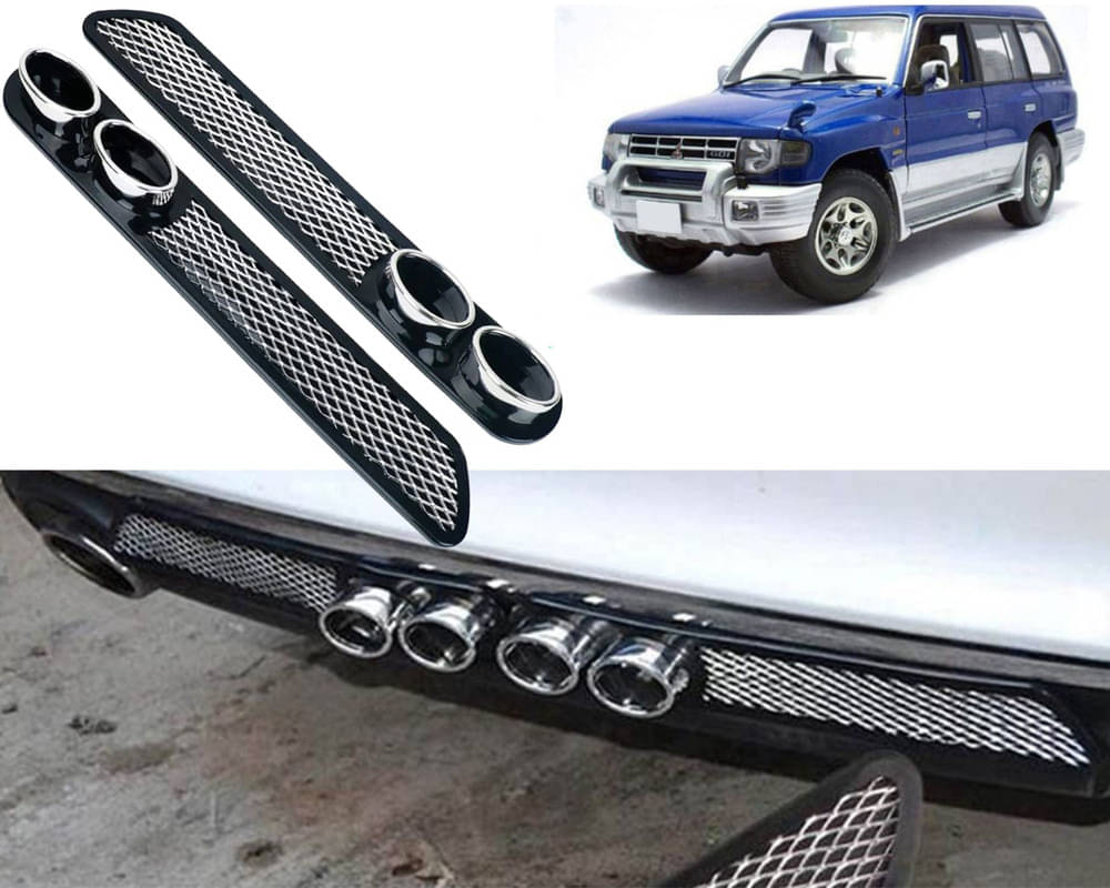 Rear Dual Tip Bumper Lip Diffuser Car Back Bumper Spoiler Lip Splitter Chrome Compatible with Pajero Rear Dual Tip Bumper Lip Diffuser Car Back Bumper Spoiler Lip Splitter Chrome Compatible with Pajero