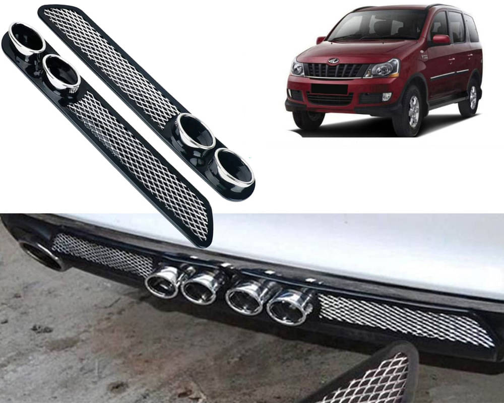     			Rear Dual Tip Bumper Lip Diffuser Car Back Bumper Spoiler Lip Splitter Chrome Compatible with Xylo