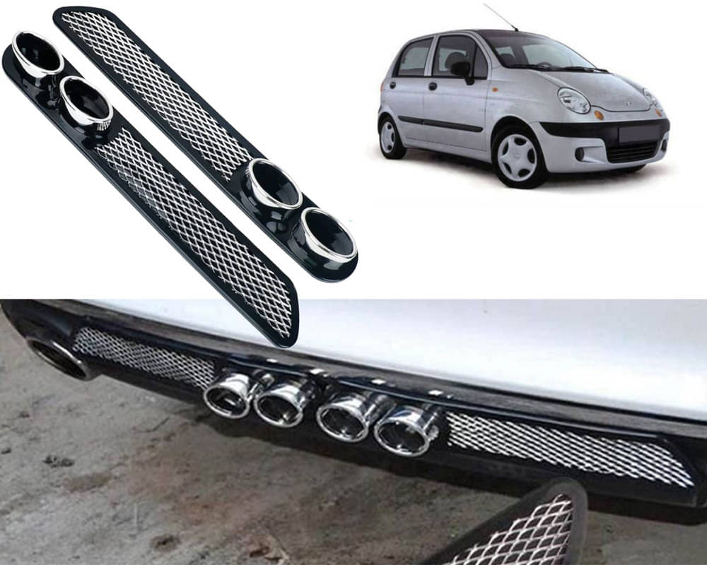 Rear Dual Tip Bumper Lip Diffuser Car Back Bumper Spoiler Lip Splitter Chrome Compatible with Daewoo Matiz Rear Dual Tip Bumper Lip Diffuser Car Back Bumper Spoiler Lip Splitter Chrome Compatible with Daewoo Matiz