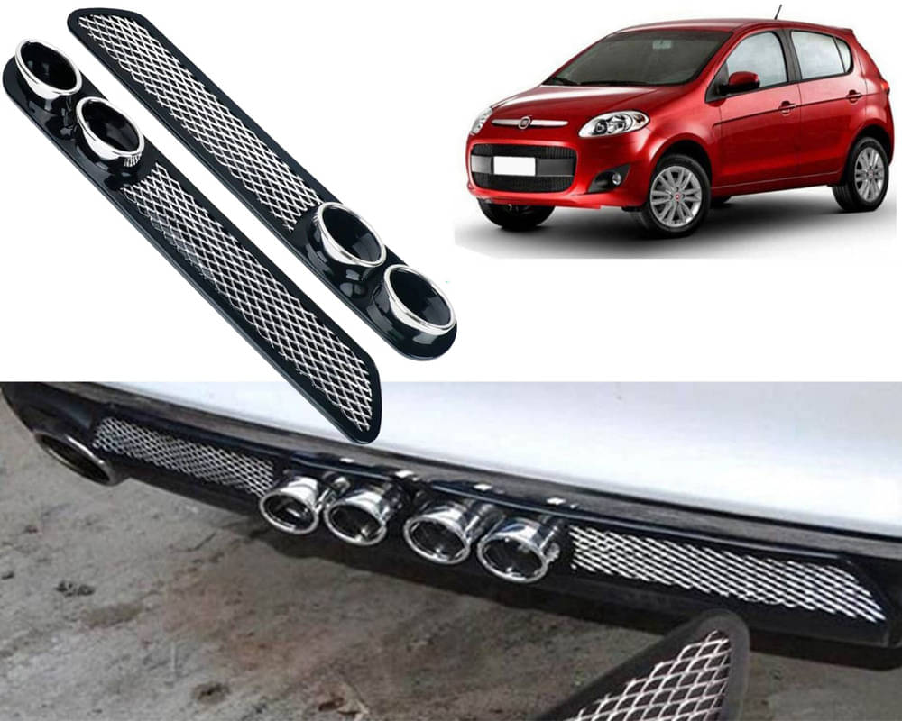 Rear Dual Tip Bumper Lip Diffuser Car Back Bumper Spoiler Lip Splitter Chrome Compatible with Palio Rear Dual Tip Bumper Lip Diffuser Car Back Bumper Spoiler Lip Splitter Chrome Compatible with Palio