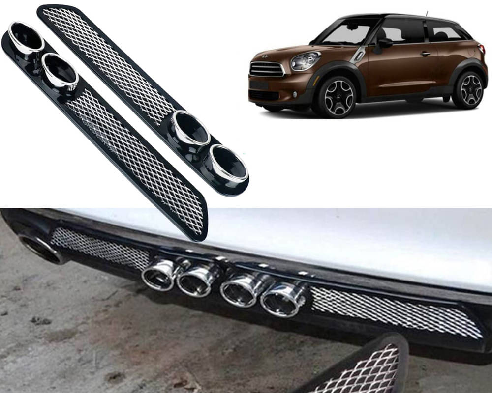 Rear Dual Tip Bumper Lip Diffuser Car Back Bumper Spoiler Lip Splitter Chrome Compatible with Paceman Rear Dual Tip Bumper Lip Diffuser Car Back Bumper Spoiler Lip Splitter Chrome Compatible with Paceman