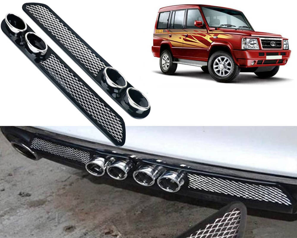 Rear Dual Tip Bumper Lip Diffuser Car Back Bumper Spoiler Lip Splitter Chrome Compatible with Sumo Rear Dual Tip Bumper Lip Diffuser Car Back Bumper Spoiler Lip Splitter Chrome Compatible with Sumo
