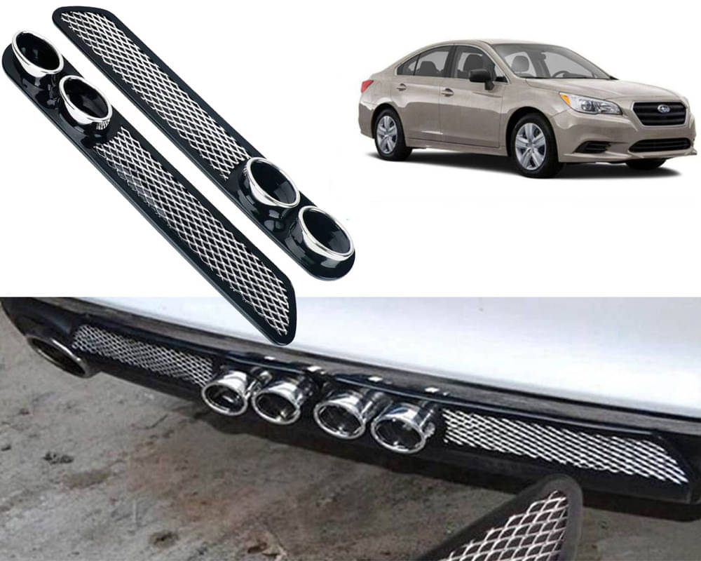     			Rear Dual Tip Bumper Lip Diffuser Car Back Bumper Spoiler Lip Splitter Chrome Compatible with Legacy