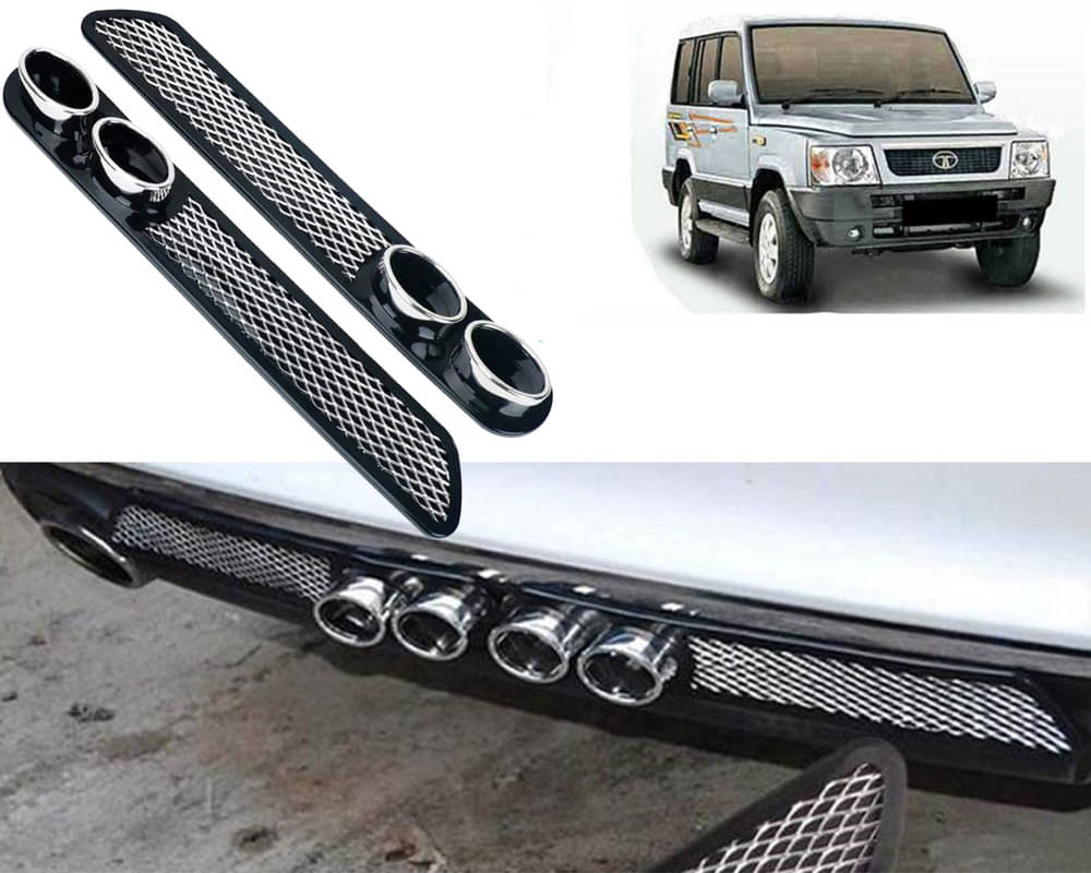 Rear Dual Tip Bumper Lip Diffuser Car Back Bumper Spoiler Lip Splitter Chrome Compatible with Sumo Victa Rear Dual Tip Bumper Lip Diffuser Car Back Bumper Spoiler Lip Splitter Chrome Compatible with Sumo Victa