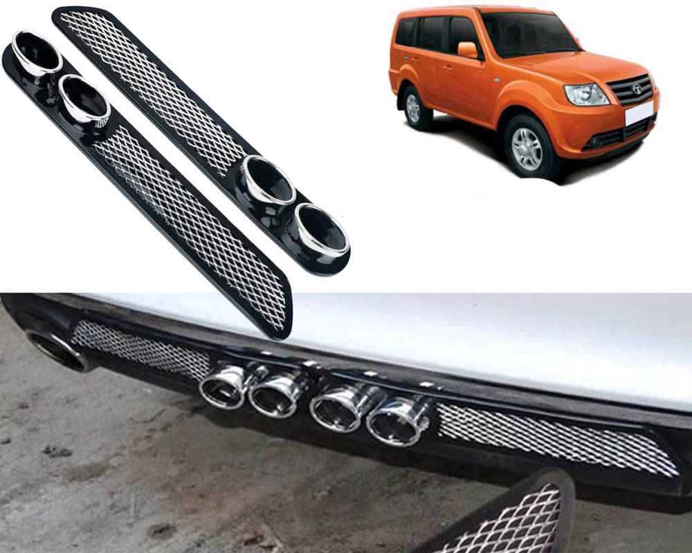 Rear Dual Tip Bumper Lip Diffuser Car Back Bumper Spoiler Lip Splitter Chrome Compatible with Grande Dicor Rear Dual Tip Bumper Lip Diffuser Car Back Bumper Spoiler Lip Splitter Chrome Compatible with Grande Dicor