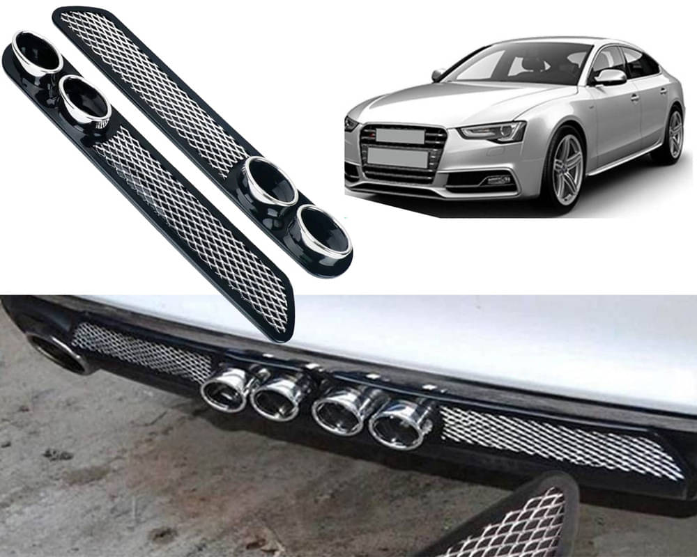     			Rear Dual Tip Bumper Lip Diffuser Car Back Bumper Spoiler Lip Splitter Chrome Compatible with S5