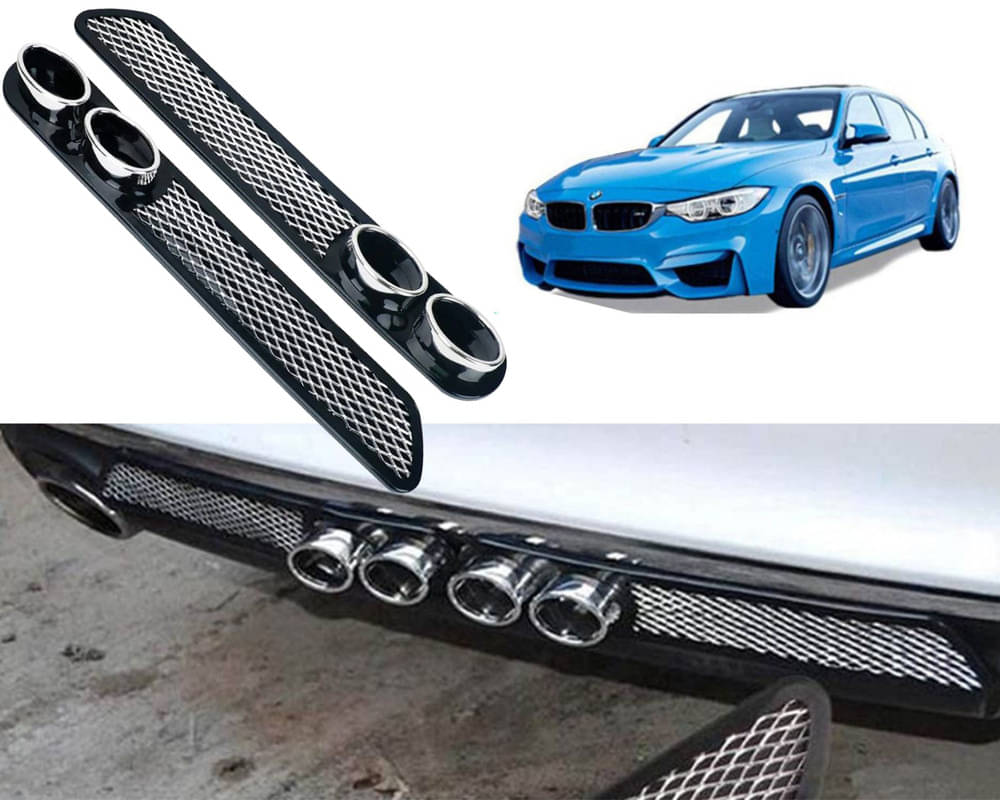 Rear Dual Tip Bumper Lip Diffuser Car Back Bumper Spoiler Lip Splitter Chrome Compatible with 325i Rear Dual Tip Bumper Lip Diffuser Car Back Bumper Spoiler Lip Splitter Chrome Compatible with 325i