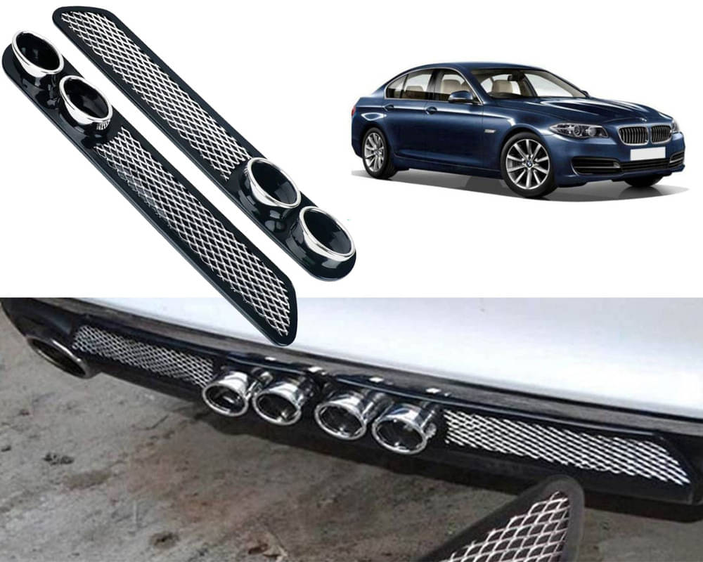 Rear Dual Tip Bumper Lip Diffuser Car Back Bumper Spoiler Lip Splitter Chrome Compatible with 520d Rear Dual Tip Bumper Lip Diffuser Car Back Bumper Spoiler Lip Splitter Chrome Compatible with 520d