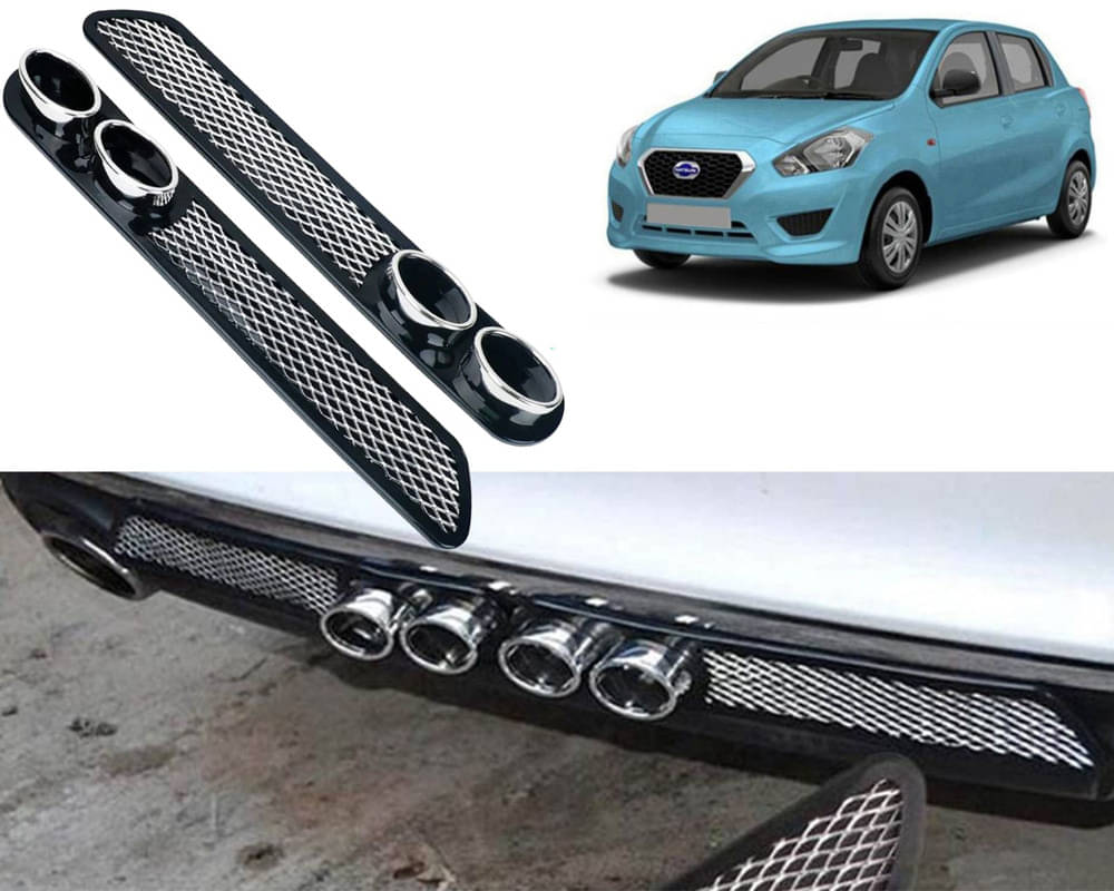     			Rear Dual Tip Bumper Lip Diffuser Car Back Bumper Spoiler Lip Splitter Chrome Compatible with Go