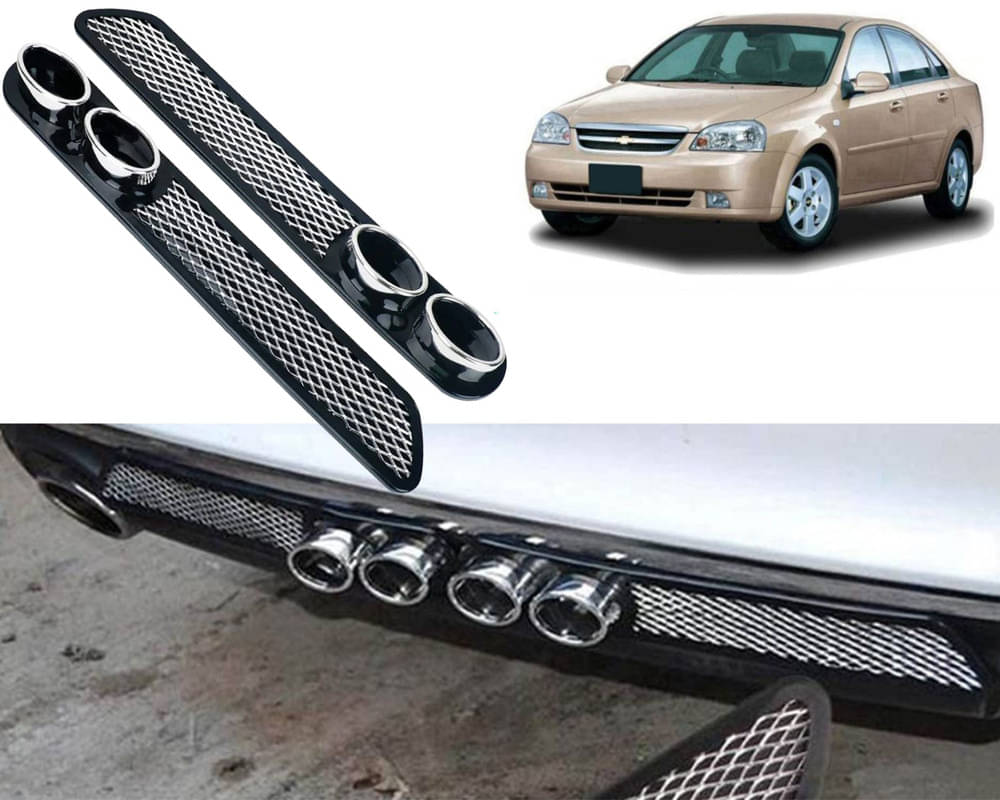     			Rear Dual Tip Bumper Lip Diffuser Car Back Bumper Spoiler Lip Splitter Chrome Compatible with Optra