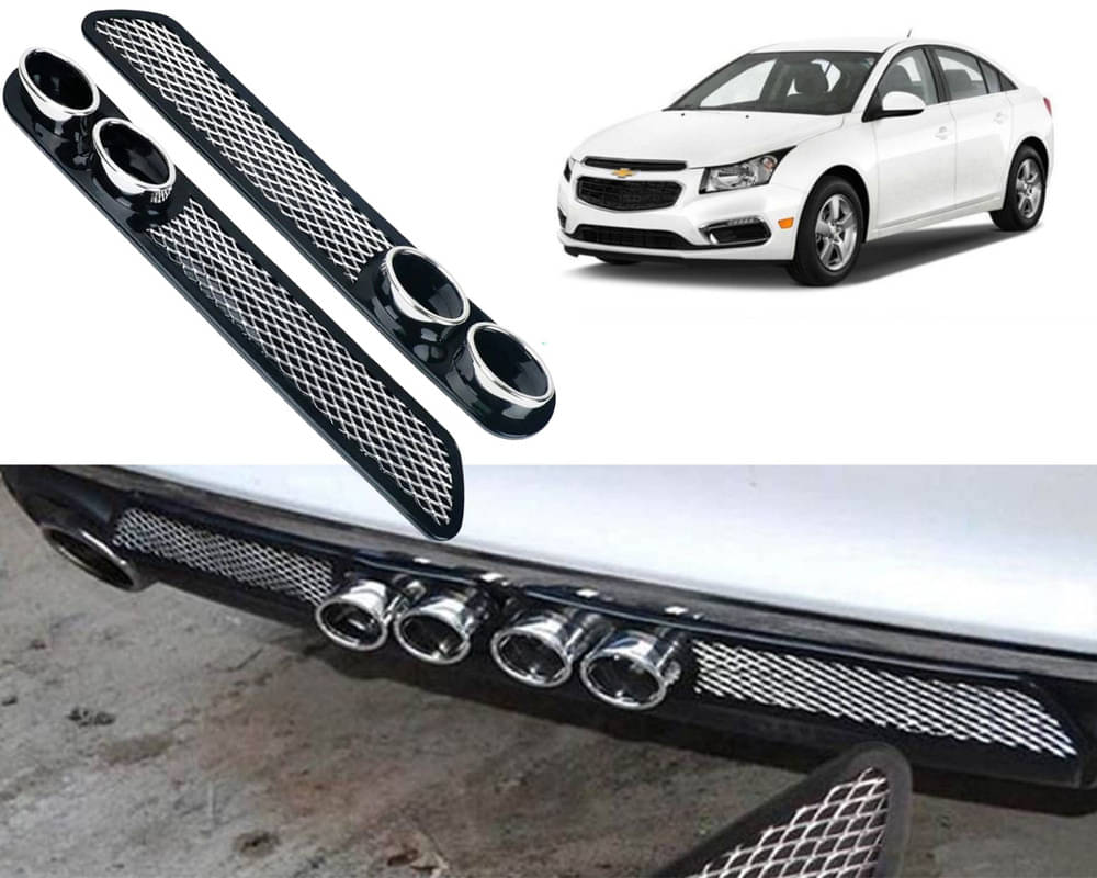 Rear Dual Tip Bumper Lip Diffuser Car Back Bumper Spoiler Lip Splitter Chrome Compatible with Cruze LS Rear Dual Tip Bumper Lip Diffuser Car Back Bumper Spoiler Lip Splitter Chrome Compatible with Cruze LS