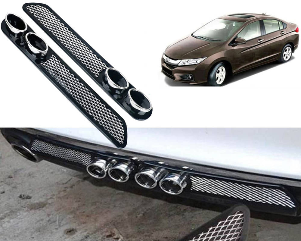 Rear Dual Tip Bumper Lip Diffuser Car Back Bumper Spoiler Lip Splitter Chrome Compatible with City Idtec Rear Dual Tip Bumper Lip Diffuser Car Back Bumper Spoiler Lip Splitter Chrome Compatible with City Idtec