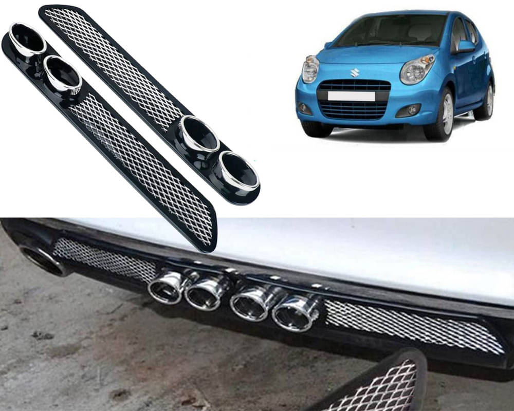 Rear Dual Tip Bumper Lip Diffuser Car Back Bumper Spoiler Lip Splitter Chrome Compatible with A-Star Rear Dual Tip Bumper Lip Diffuser Car Back Bumper Spoiler Lip Splitter Chrome Compatible with A-Star