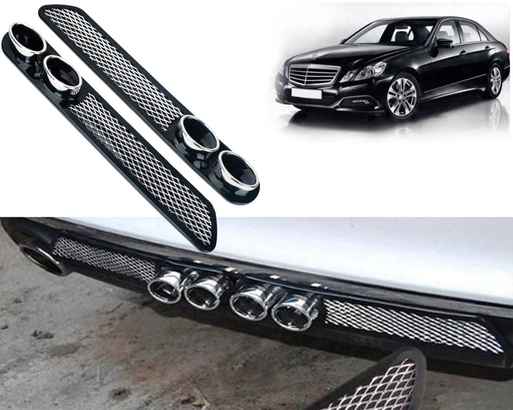 Rear Dual Tip Bumper Lip Diffuser Car Back Bumper Spoiler Lip Splitter Chrome Compatible with BENZ E280 Rear Dual Tip Bumper Lip Diffuser Car Back Bumper Spoiler Lip Splitter Chrome Compatible with BENZ E280