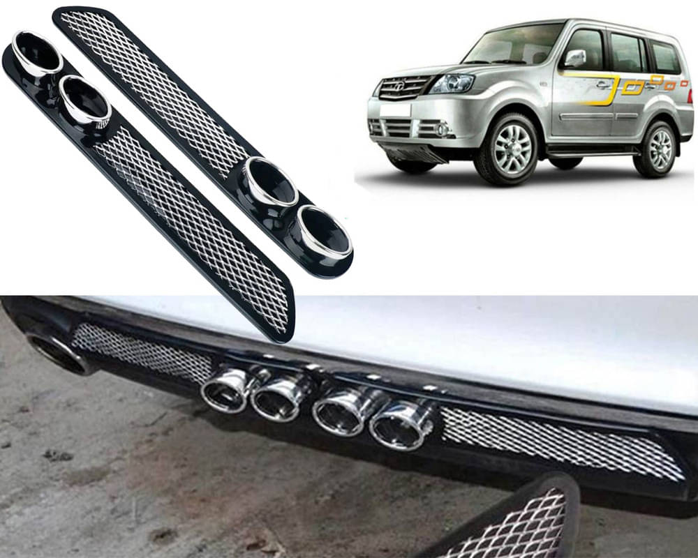 Rear Dual Tip Bumper Lip Diffuser Car Back Bumper Spoiler Lip Splitter Chrome Compatible with Sumo Grande Rear Dual Tip Bumper Lip Diffuser Car Back Bumper Spoiler Lip Splitter Chrome Compatible with Sumo Grande