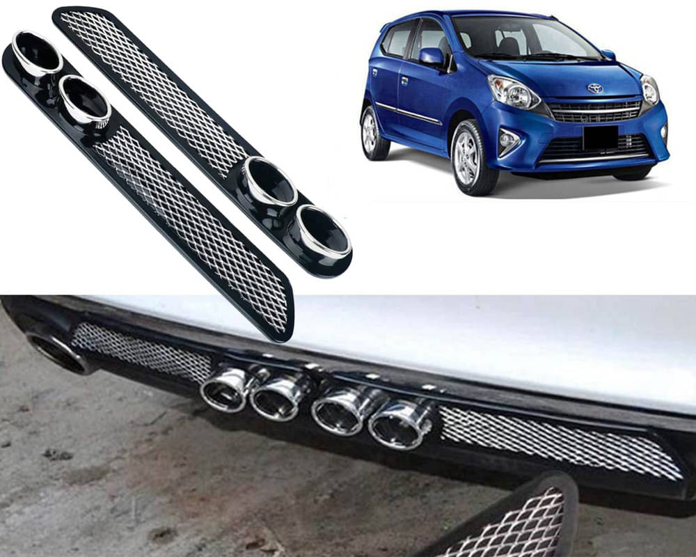 Rear Dual Tip Bumper Lip Diffuser Car Back Bumper Spoiler Lip Splitter Chrome Compatible with Wego Rear Dual Tip Bumper Lip Diffuser Car Back Bumper Spoiler Lip Splitter Chrome Compatible with Wego