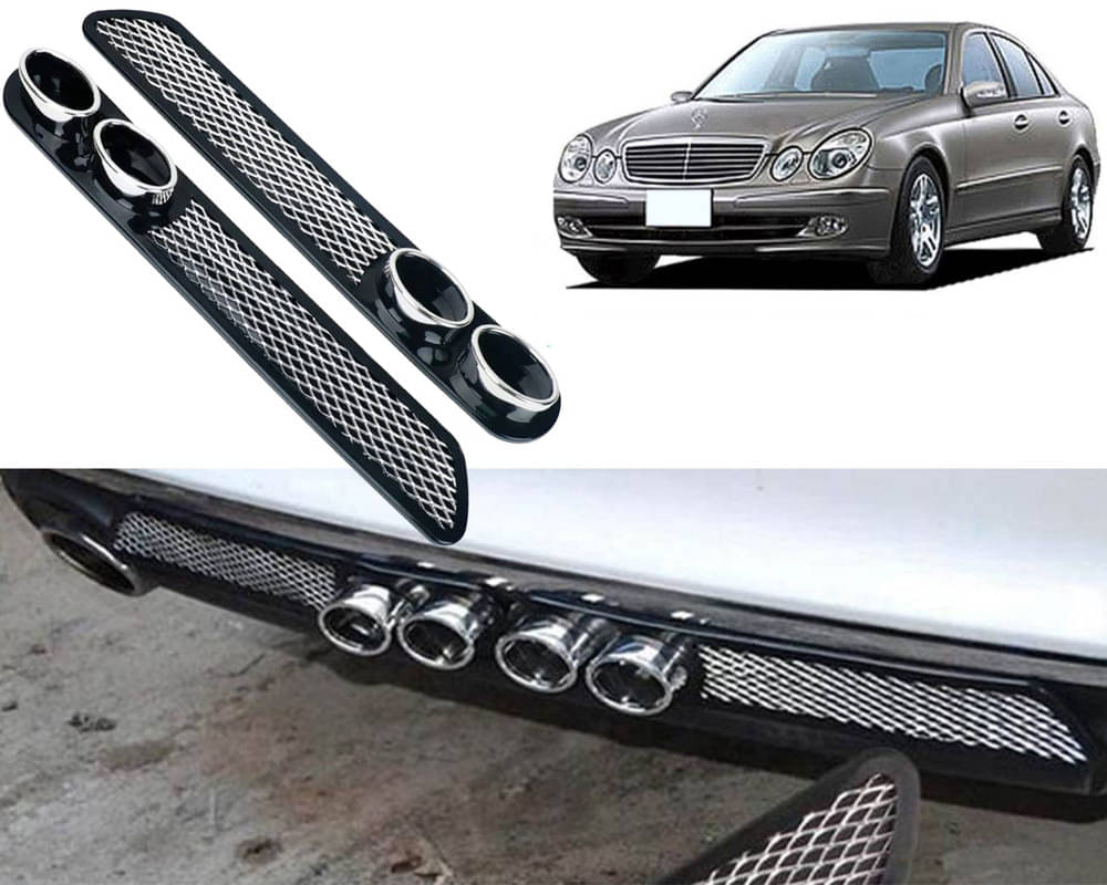 Rear Dual Tip Bumper Lip Diffuser Car Back Bumper Spoiler Lip Splitter Chrome Compatible with E240 Rear Dual Tip Bumper Lip Diffuser Car Back Bumper Spoiler Lip Splitter Chrome Compatible with E240