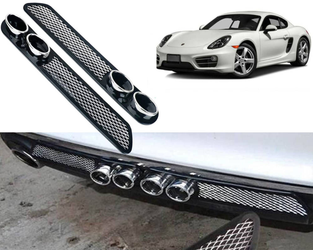 Rear Dual Tip Bumper Lip Diffuser Car Back Bumper Spoiler Lip Splitter Chrome Compatible with Cayman Rear Dual Tip Bumper Lip Diffuser Car Back Bumper Spoiler Lip Splitter Chrome Compatible with Cayman
