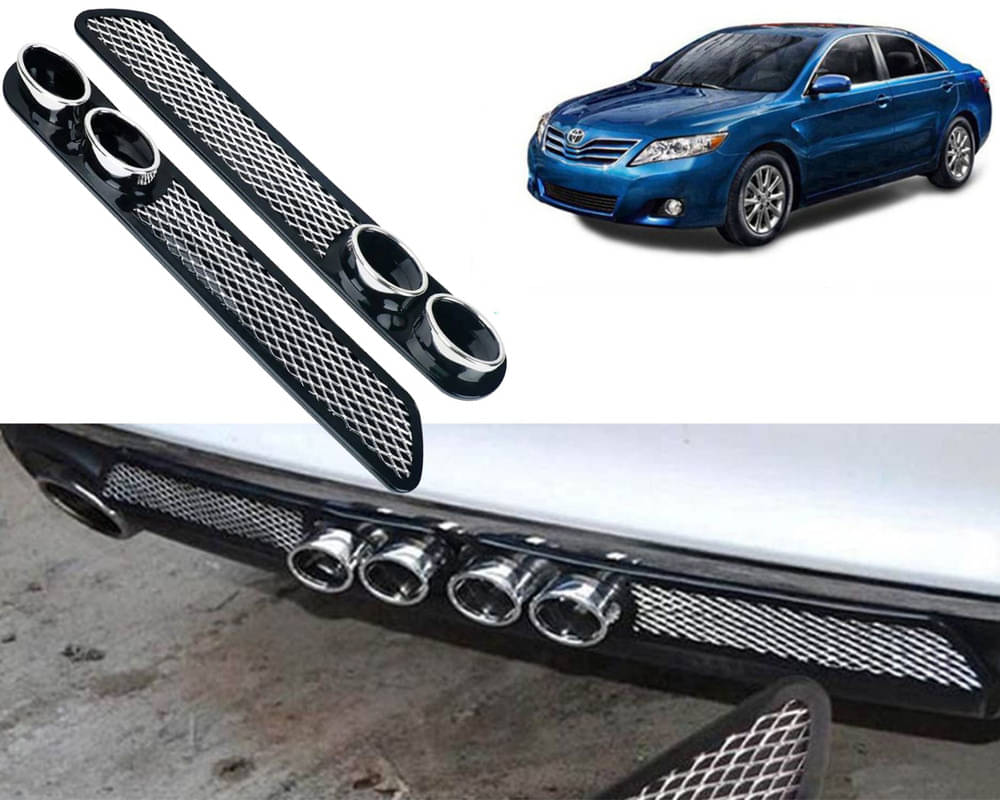     			Rear Dual Tip Bumper Lip Diffuser Car Back Bumper Spoiler Lip Splitter Chrome Compatible with Camry