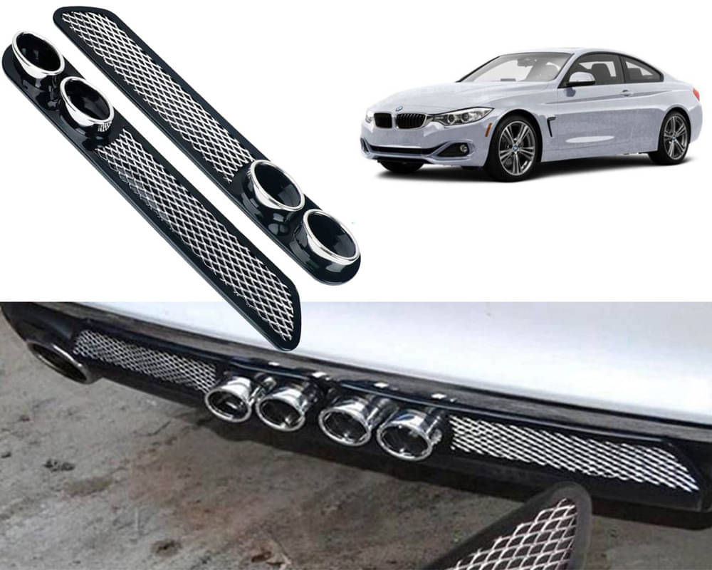     			Rear Dual Tip Bumper Lip Diffuser Car Back Bumper Spoiler Lip Splitter Chrome Compatible with 4 Series