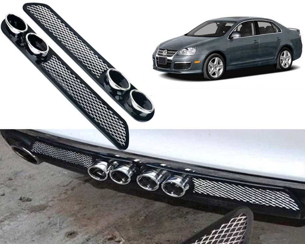 Rear Dual Tip Bumper Lip Diffuser Car Back Bumper Spoiler Lip Splitter Chrome Compatible with Jetta Type-1 Rear Dual Tip Bumper Lip Diffuser Car Back Bumper Spoiler Lip Splitter Chrome Compatible with Jetta Type-1