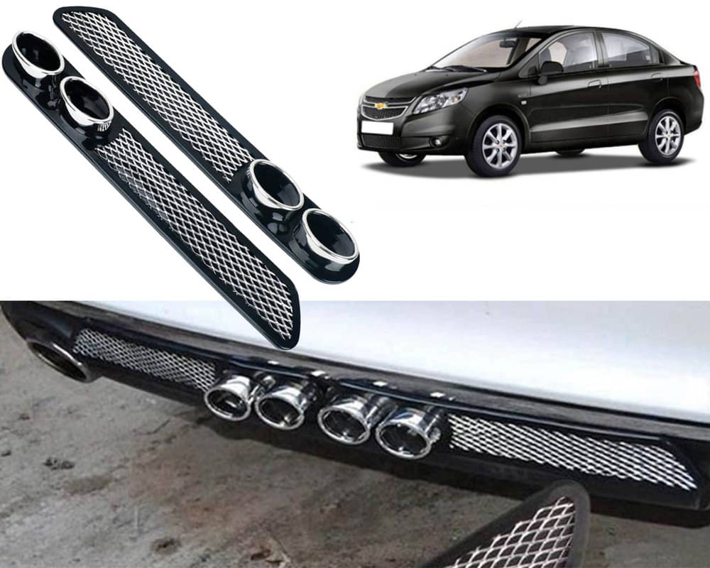 Rear Dual Tip Bumper Lip Diffuser Car Back Bumper Spoiler Lip Splitter Chrome Compatible with Sail Rear Dual Tip Bumper Lip Diffuser Car Back Bumper Spoiler Lip Splitter Chrome Compatible with Sail