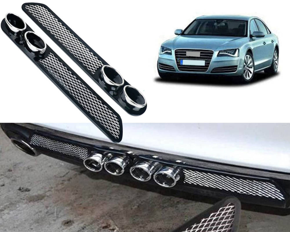     			Rear Dual Tip Bumper Lip Diffuser Car Back Bumper Spoiler Lip Splitter Chrome Compatible with R8