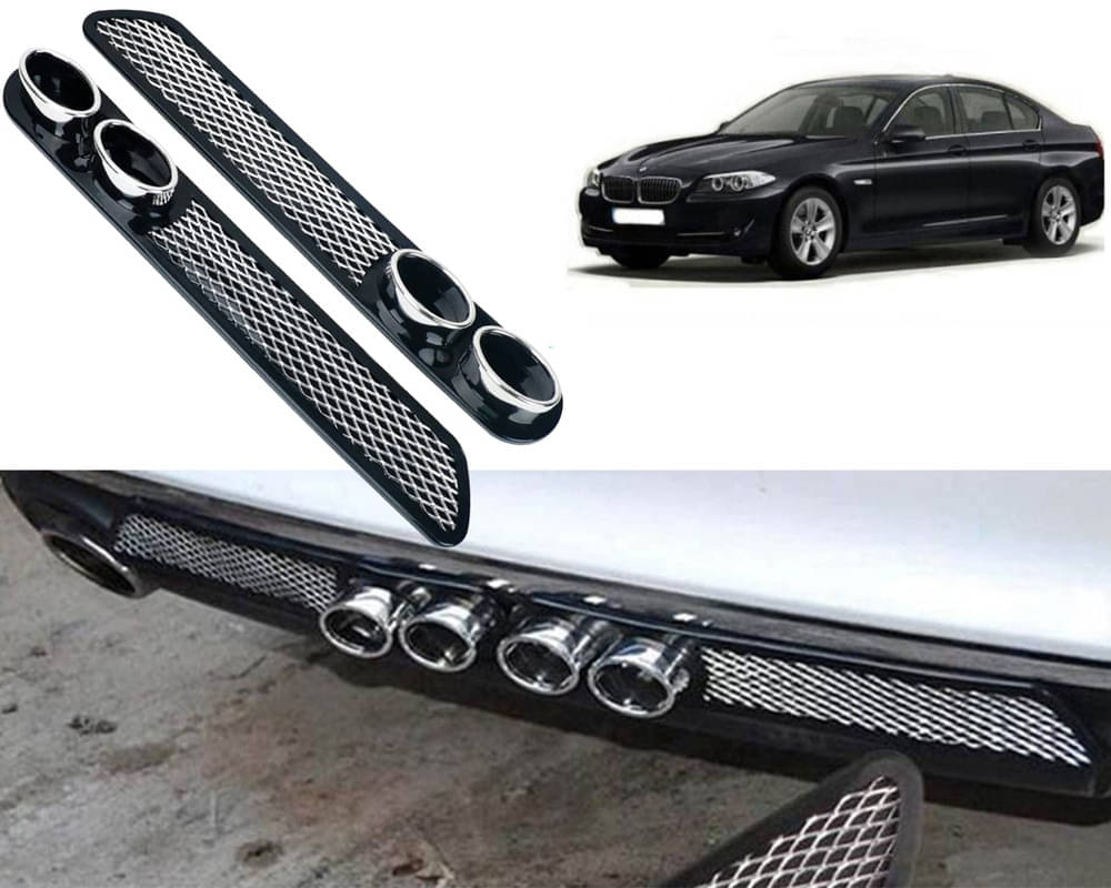     			Rear Dual Tip Bumper Lip Diffuser Car Back Bumper Spoiler Lip Splitter Chrome Compatible with 520i