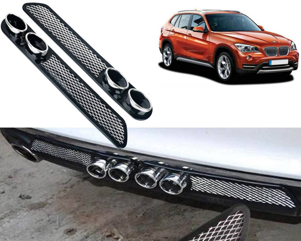     			Rear Dual Tip Bumper Lip Diffuser Car Back Bumper Spoiler Lip Splitter Chrome Compatible with X1