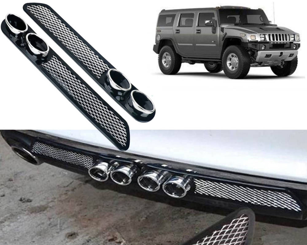 Rear Dual Tip Bumper Lip Diffuser Car Back Bumper Spoiler Lip Splitter Chrome Compatible with Hummer H2 Rear Dual Tip Bumper Lip Diffuser Car Back Bumper Spoiler Lip Splitter Chrome Compatible with Hummer H2
