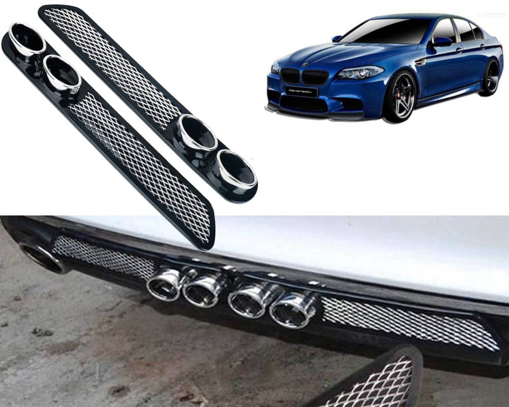     			Rear Dual Tip Bumper Lip Diffuser Car Back Bumper Spoiler Lip Splitter Chrome Compatible with M5