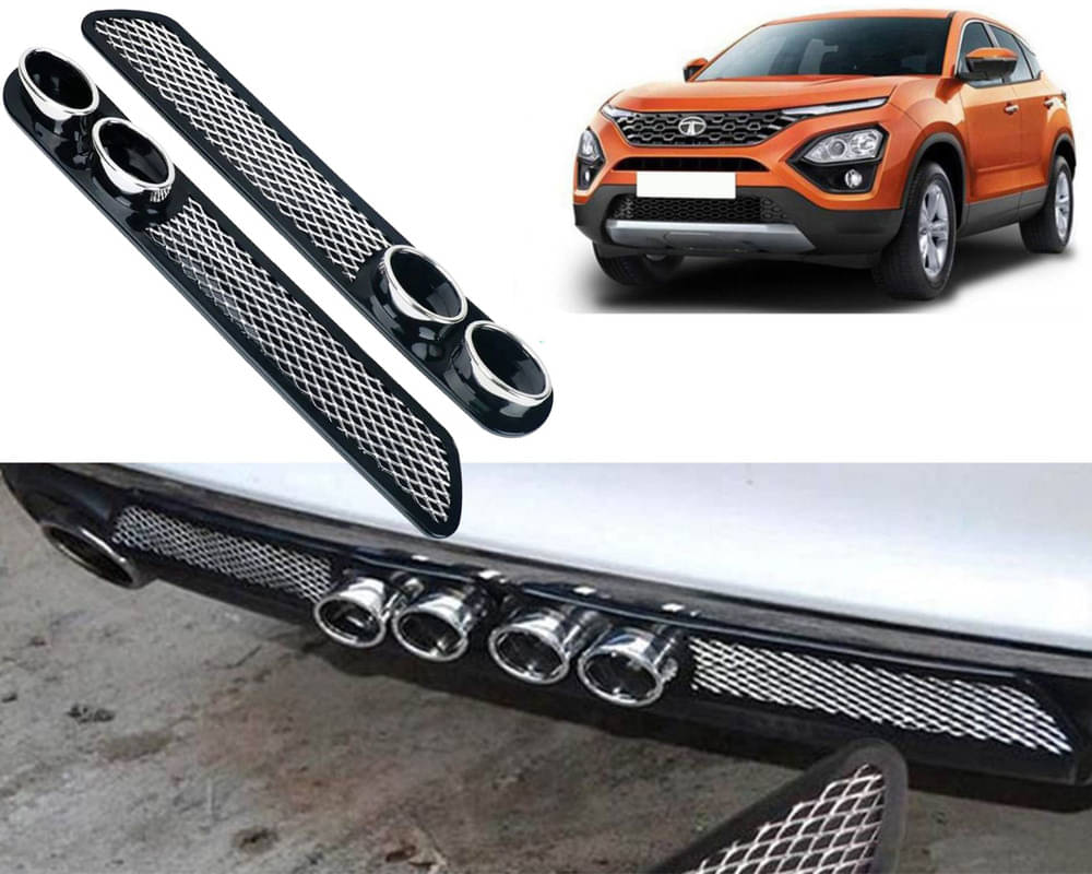 Rear Dual Tip Bumper Lip Diffuser Car Back Bumper Spoiler Lip Splitter Chrome Compatible with Harrier 2019 Rear Dual Tip Bumper Lip Diffuser Car Back Bumper Spoiler Lip Splitter Chrome Compatible with Harrier 2019