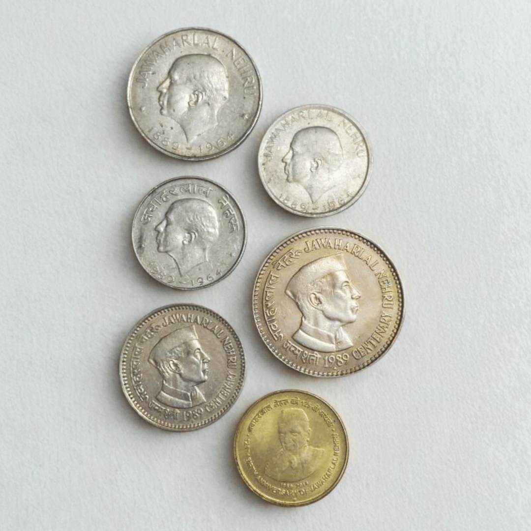 SHUBHCOINS Old Nehru Commemorative Coins Set of 6 Ideal Collection for Students Very Fine Condition SHUBHCOINS Old Nehru Commemorative Coins Set of 6 Ideal Collection for Students Very Fine Condition