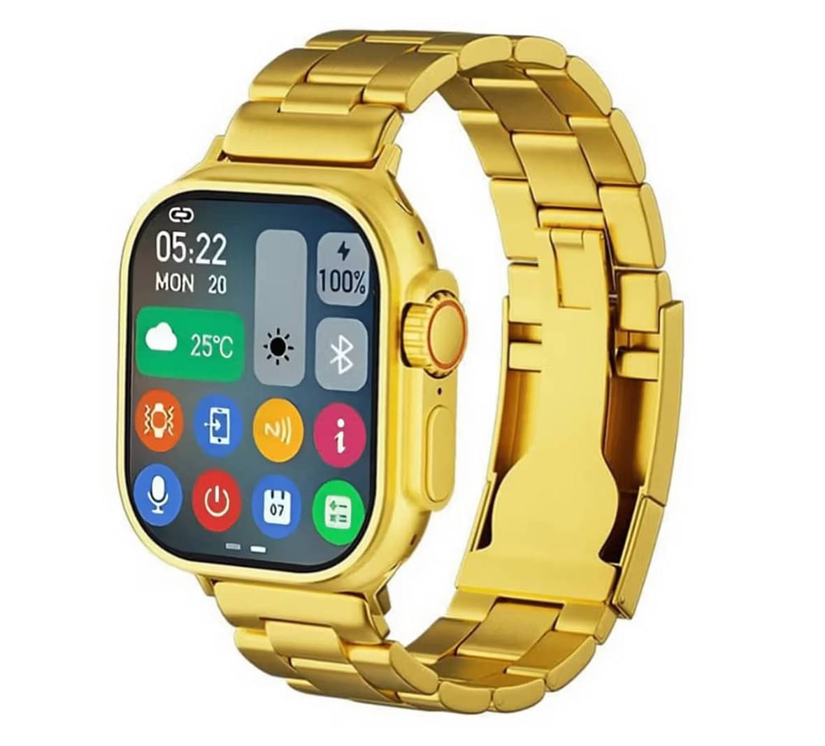     			SKYRISE Ultra Max Golden Edition Smartwatch | Heart Rate | Steps | Wireless Charging Smartwatch (Golden Strap, 2.09 Inch Big Sunlight Proof Display)