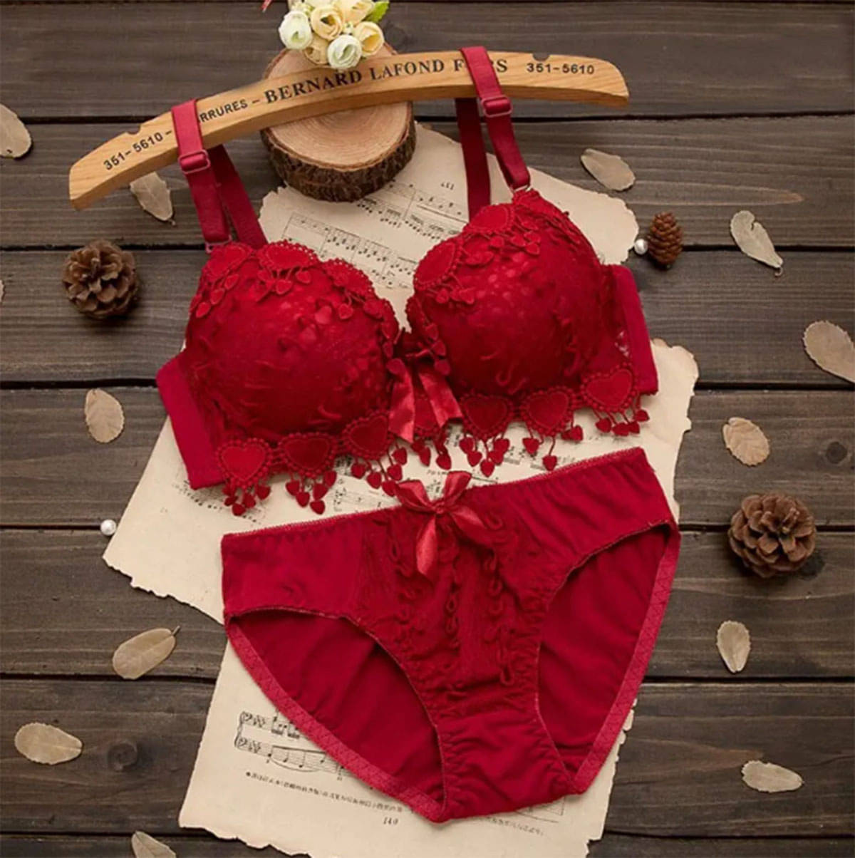     			SLKS India Craft Cotton Lycra Lightly Padded Bra & Panty Set ( Maroon , Pack of 1 )