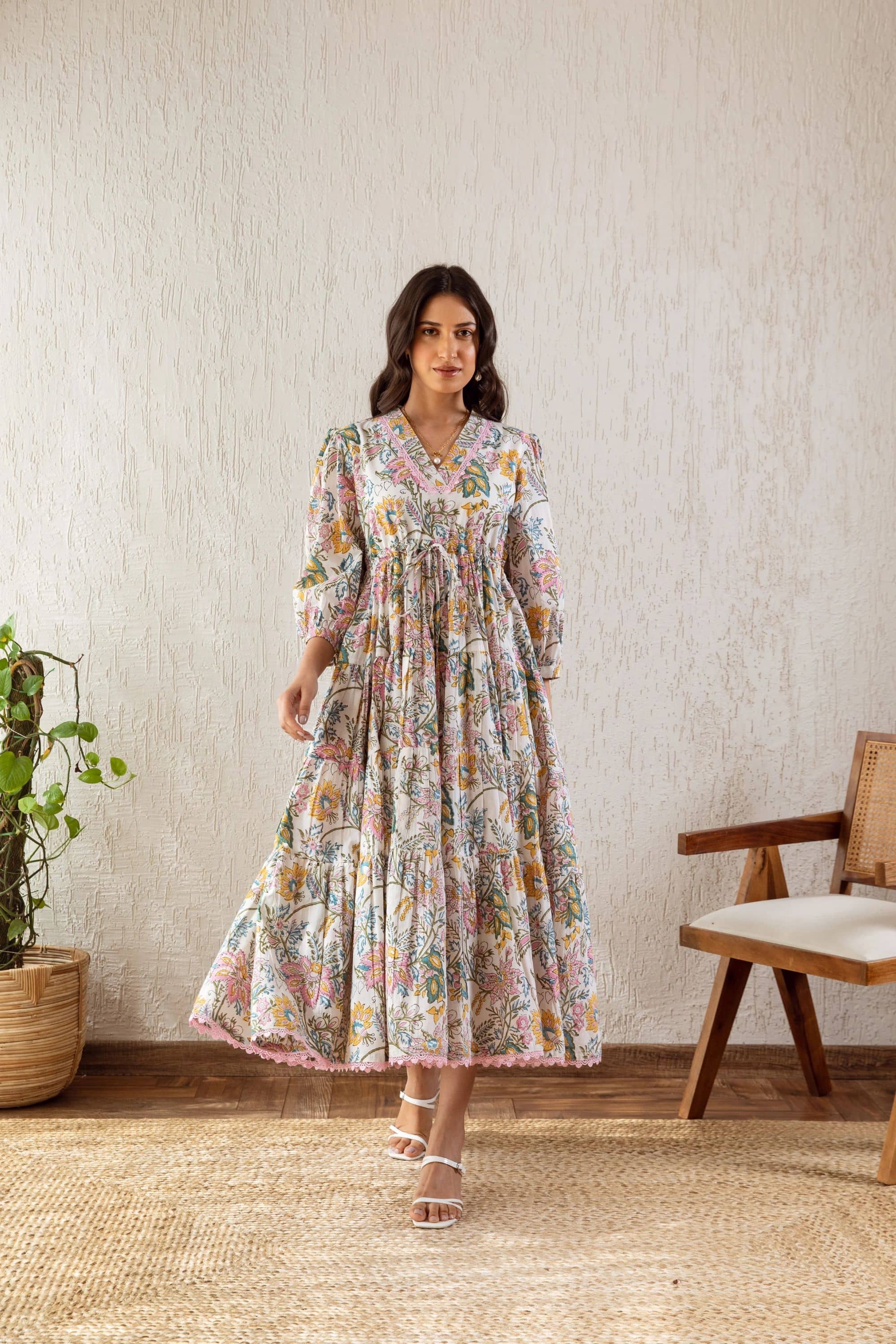 Sheetal associates Women Crepe Printed Fit & Flare Dress ( Multicolor )