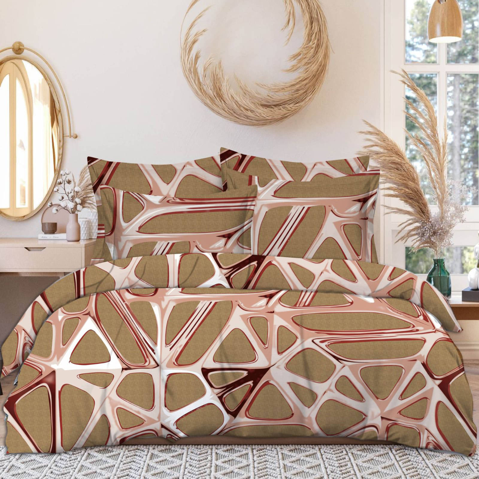 Sky Tex Glace Cotton 1 Double Bedsheet with 2 Pillow Covers ( Mustard )     			Sky Tex Glace Cotton 1 Double Bedsheet with 2 Pillow Covers ( Mustard )