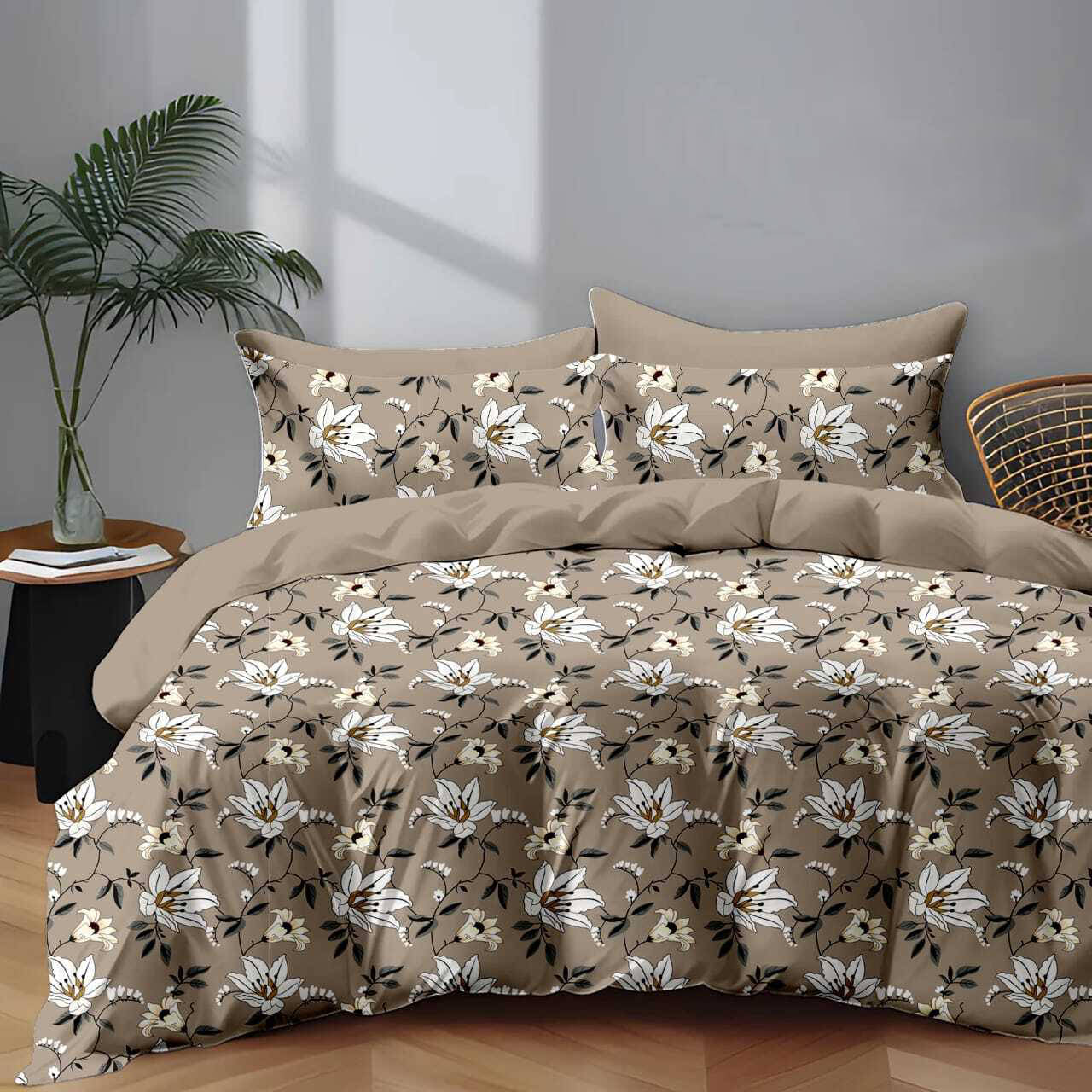 Sky Tex Glace Cotton 1 Double Queen Bedsheet with 2 Pillow Covers ( Beige )     			Sky Tex Glace Cotton 1 Double Queen Bedsheet with 2 Pillow Covers ( Beige )