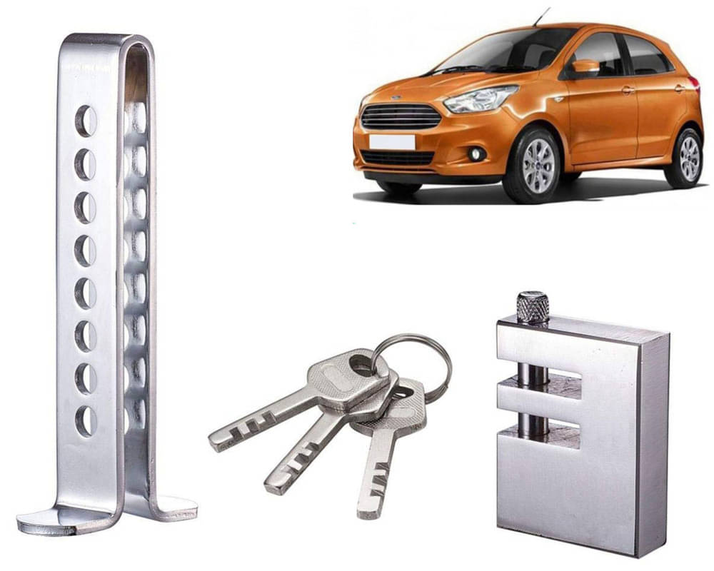 Stainless Steel Pedal Lock Rod or for Car Clutch Brake Throttle Adjustable Anti Theft Security Lock System Figo 2015     			Stainless Steel Pedal Lock Rod or for Car Clutch Brake Throttle Adjustable Anti Theft Security Lock System Figo 2015