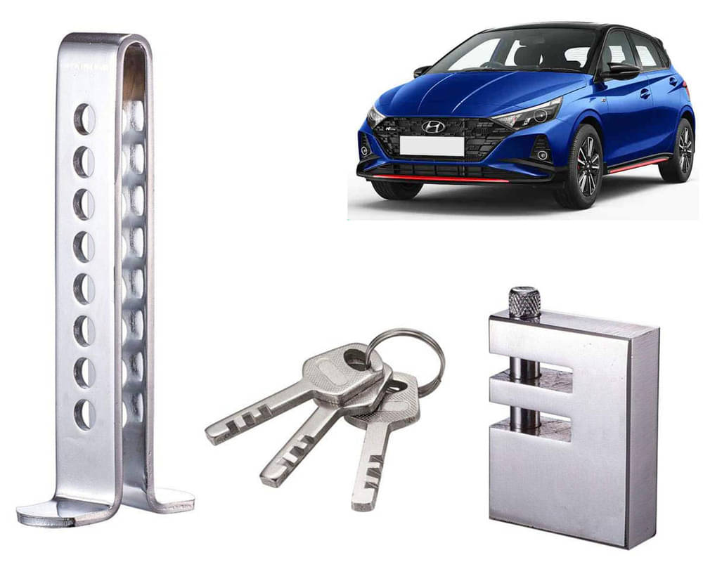     			Stainless Steel Pedal Lock Rod or for Car Clutch Brake Throttle Adjustable Anti Theft Security Lock System I20 N Line