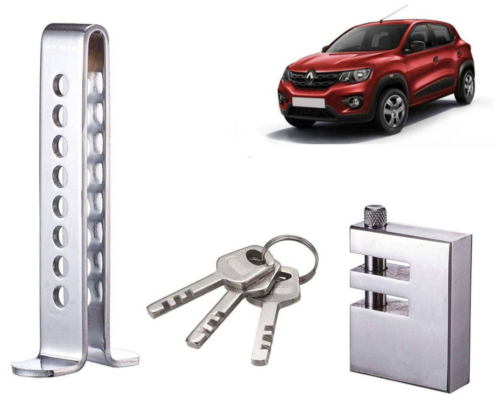 Stainless Steel Pedal Lock Rod or for Car Clutch Brake Throttle Adjustable Anti Theft Security Lock System Kwid     			Stainless Steel Pedal Lock Rod or for Car Clutch Brake Throttle Adjustable Anti Theft Security Lock System Kwid