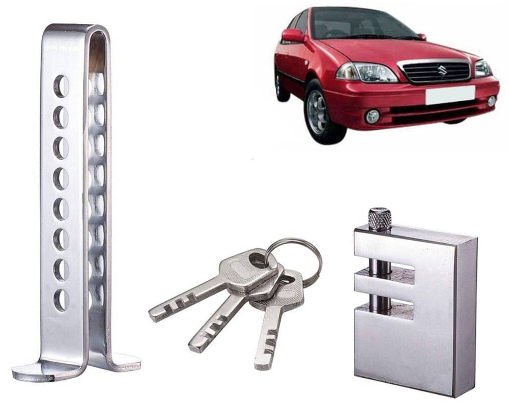 Stainless Steel Pedal Lock Rod or for Car Clutch Brake Throttle Adjustable Anti Theft Security Lock System Esteem     			Stainless Steel Pedal Lock Rod or for Car Clutch Brake Throttle Adjustable Anti Theft Security Lock System Esteem