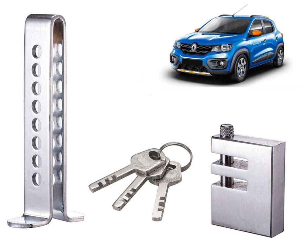 Stainless Steel Pedal Lock Rod or for Car Clutch Brake Throttle Adjustable Anti Theft Security Lock System KWID Climber     			Stainless Steel Pedal Lock Rod or for Car Clutch Brake Throttle Adjustable Anti Theft Security Lock System KWID Climber