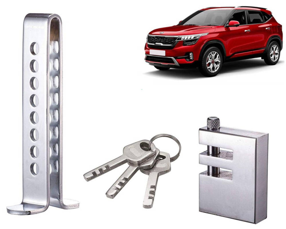     			Stainless Steel Pedal Lock Rod or for Car Clutch Brake Throttle Adjustable Anti Theft Security Lock System Kia Seltos