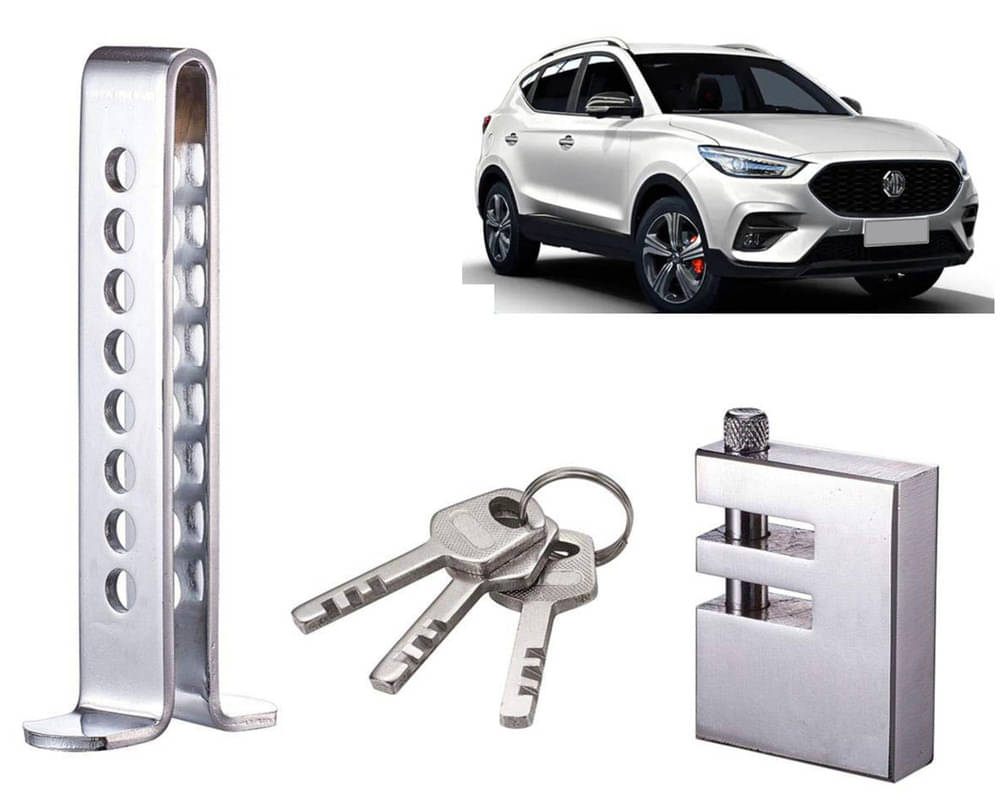 Stainless Steel Pedal Lock Rod or for Car Clutch Brake Throttle Adjustable Anti Theft Security Lock System MG Astor     			Stainless Steel Pedal Lock Rod or for Car Clutch Brake Throttle Adjustable Anti Theft Security Lock System MG Astor