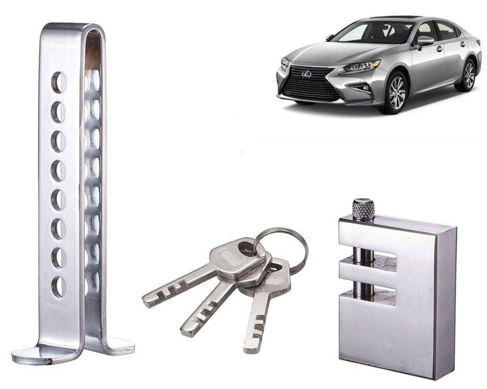 Stainless Steel Pedal Lock Rod or for Car Clutch Brake Throttle Adjustable Anti Theft Security Lock System ES Stainless Steel Pedal Lock Rod or for Car Clutch Brake Throttle Adjustable Anti Theft Security Lock System ES