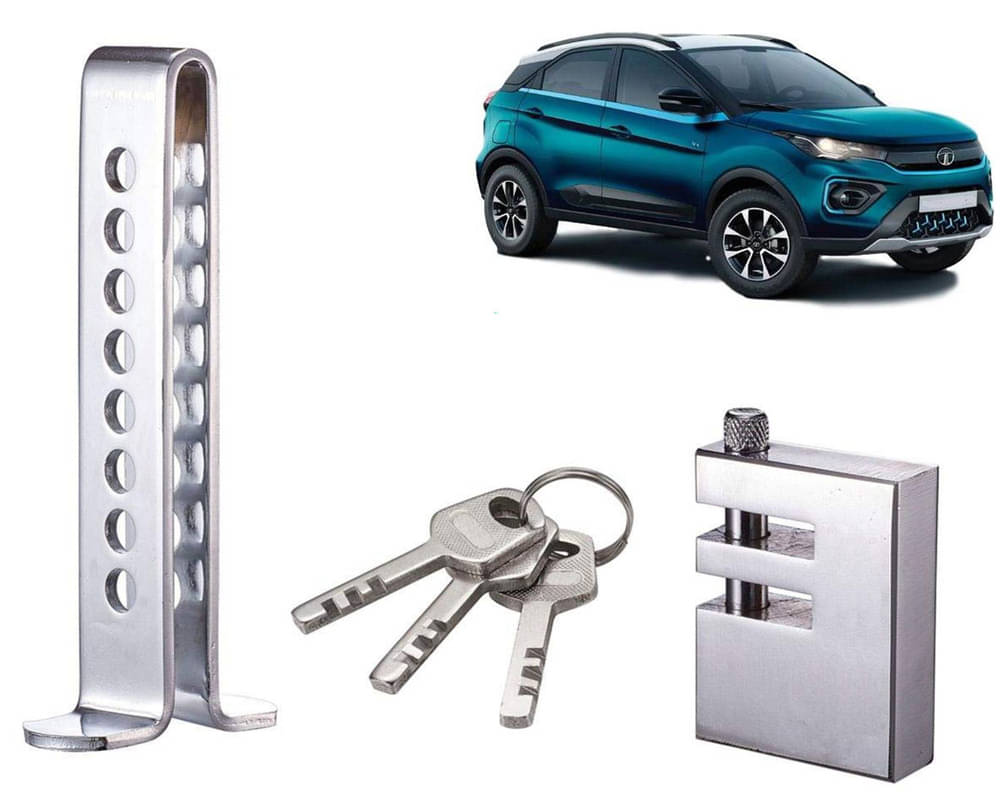 Stainless Steel Pedal Lock Rod or for Car Clutch Brake Throttle Adjustable Anti Theft Security Lock System Nexon EV     			Stainless Steel Pedal Lock Rod or for Car Clutch Brake Throttle Adjustable Anti Theft Security Lock System Nexon EV