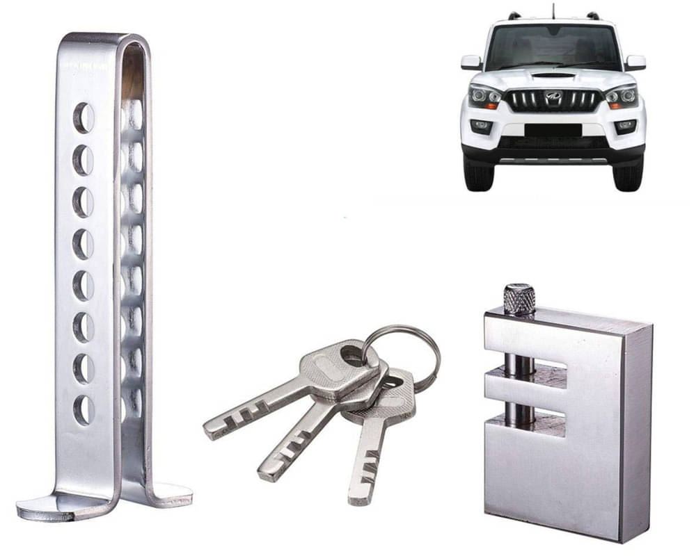     			Stainless Steel Pedal Lock Rod or for Car Clutch Brake Throttle Adjustable Anti Theft Security Lock System Scorpio New
