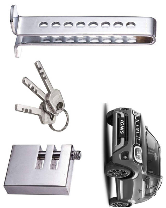 Stainless Steel Pedal Lock Rod or for Car Clutch Brake Throttle Adjustable Anti Theft Security Lock System Ignis 2020     			Stainless Steel Pedal Lock Rod or for Car Clutch Brake Throttle Adjustable Anti Theft Security Lock System Ignis 2020